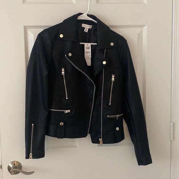 Topshop Leather Jacket NWT - Picture 1 of 7